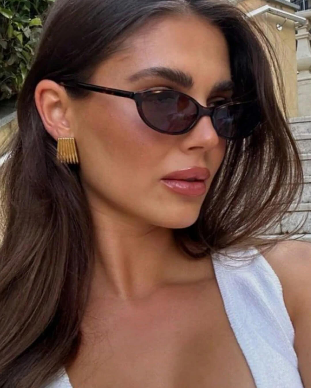 Elena retro ovale cat eye-solbriller
