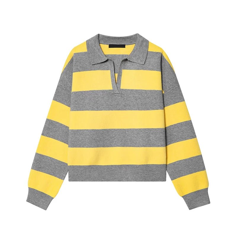 Camisola Elena às riscas com gola polo