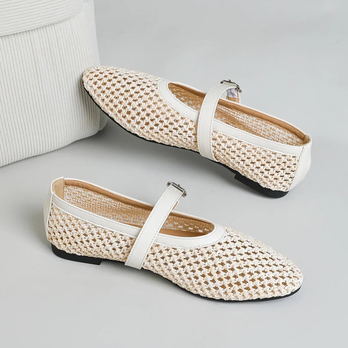 Mules plates tressées façon Mary Jane Eleni