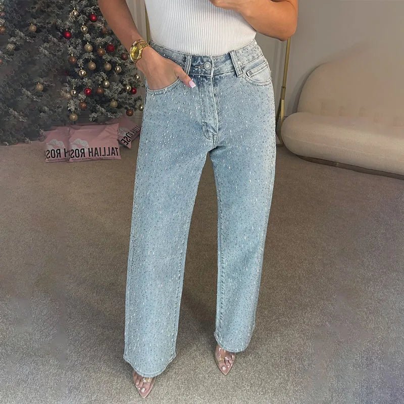 Eliana Jeans med vidde i benene og rhinsten