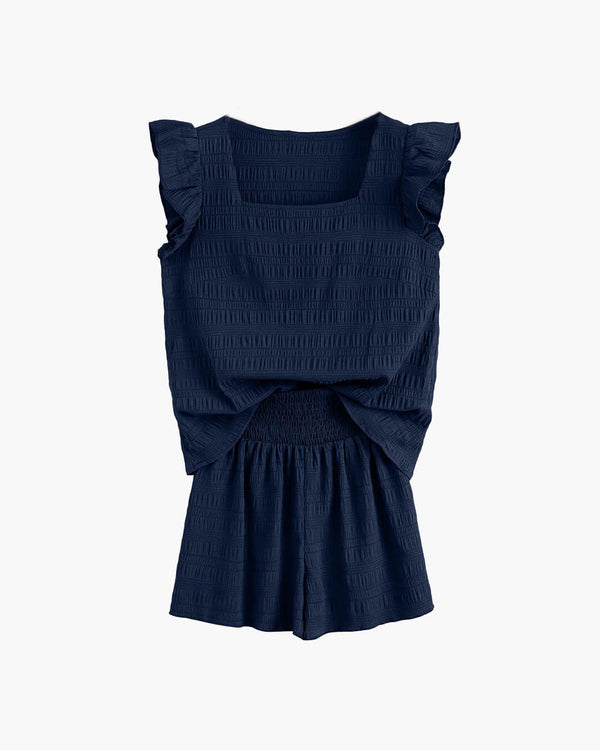 Emily Textured Blouse & Shorts Set