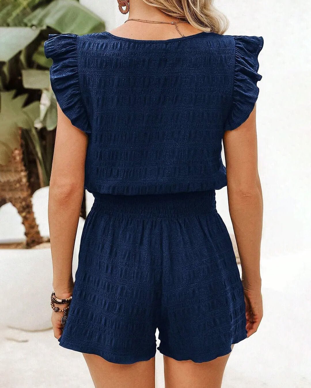 Conjunto de blusa texturizada y shorts Emily