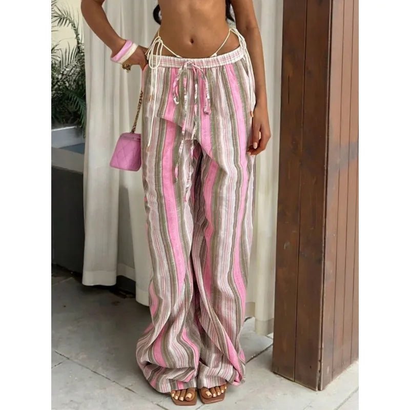 Emily gestreifte Hose mit weitem Bein