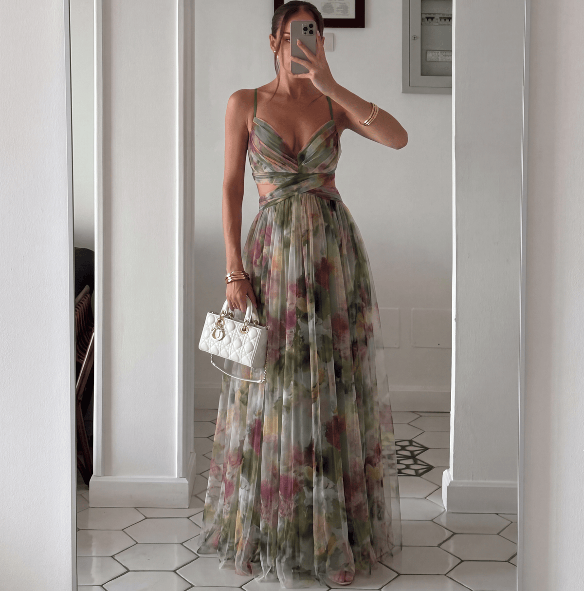 Emma Floral Mesh Maxi Dress