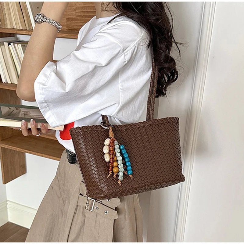 Emma Straw Woven Tote Bag