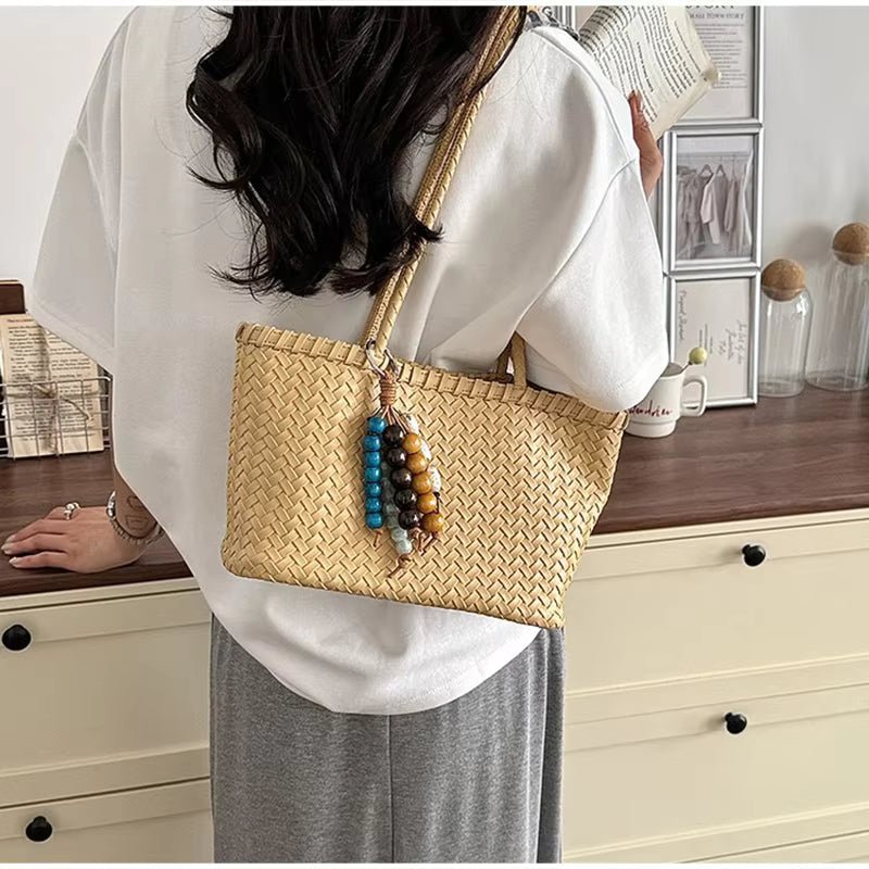 Emma Straw Woven Tote Bag
