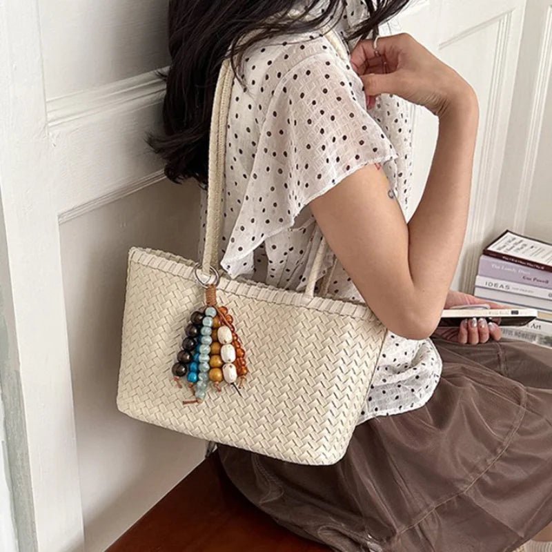 Emma Straw Woven Tote Bag