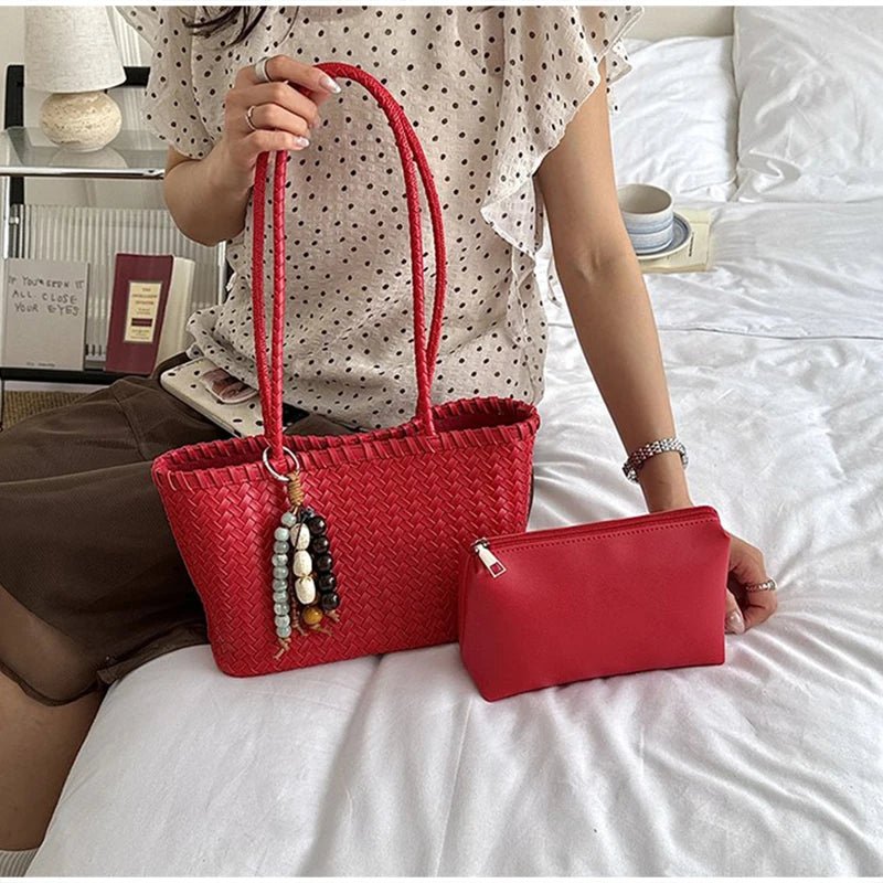 Emma Straw Woven Tote Bag