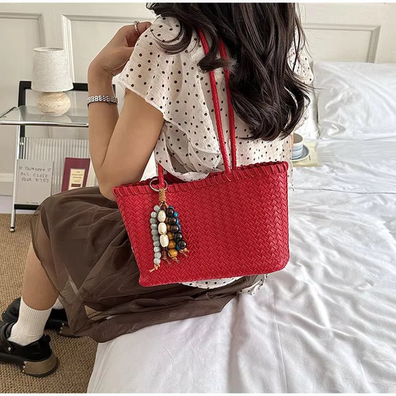 Emma Straw Woven Tote Bag