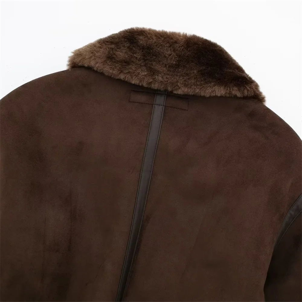 Blouson bomber court en daim Esme