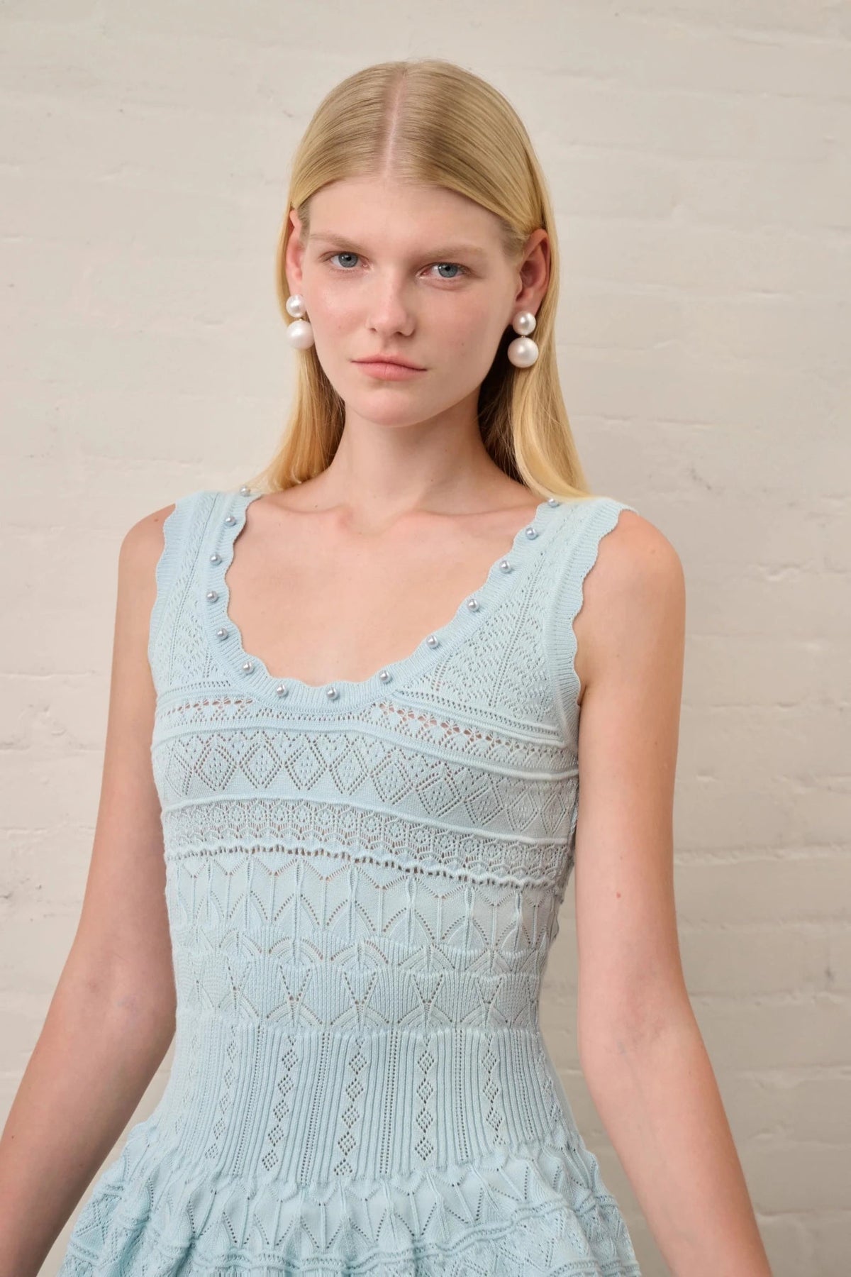 Robe midi en maille ajourée Esther