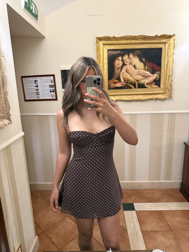 Eva Polka Dot Mesh Mini Dress