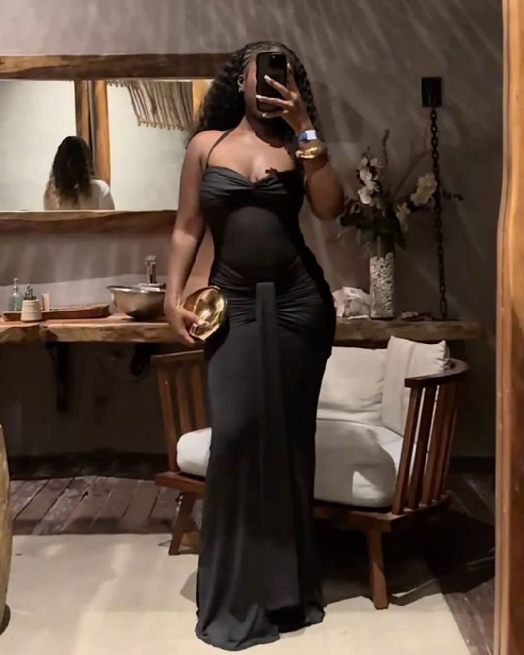 Vestido largo con espalda descubierta Fenella
