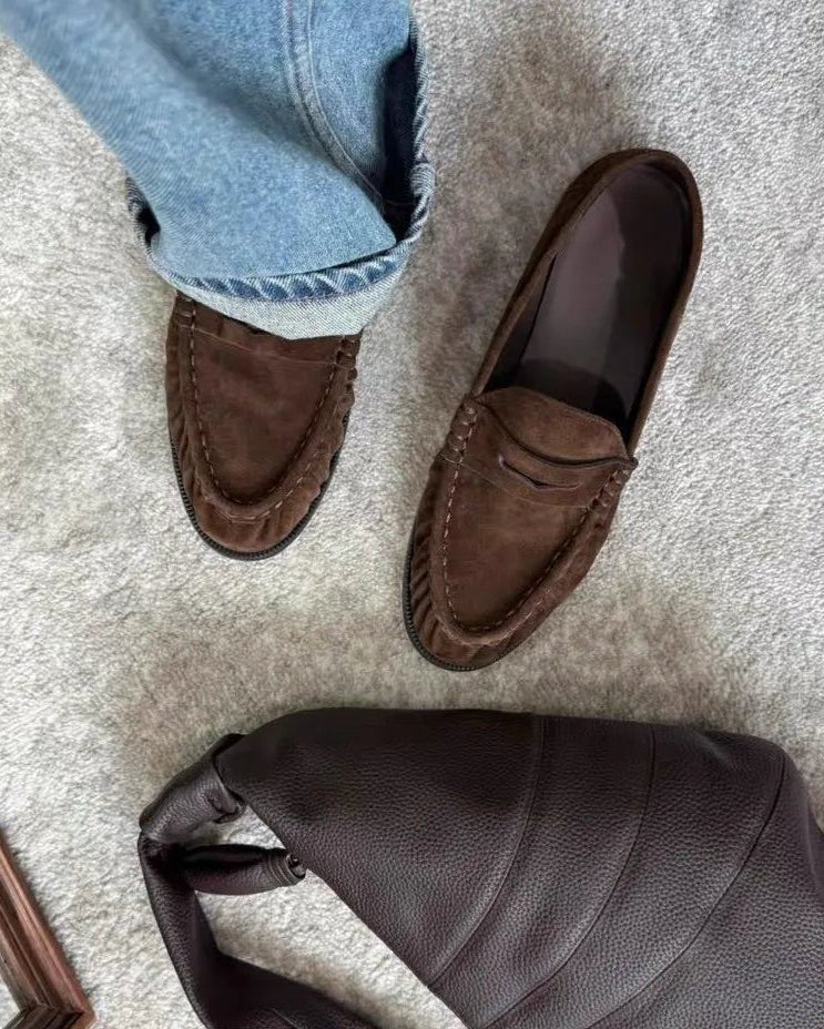 Mocassins de imitação de pele com calcanhar aberto Fiona