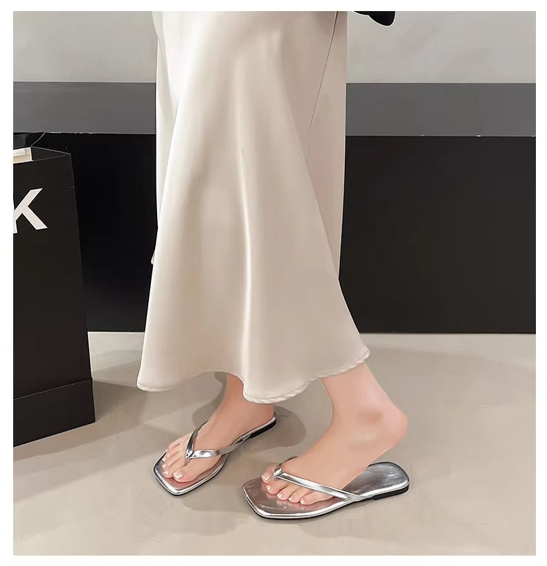 Fiona strandsandal med firkantet snude