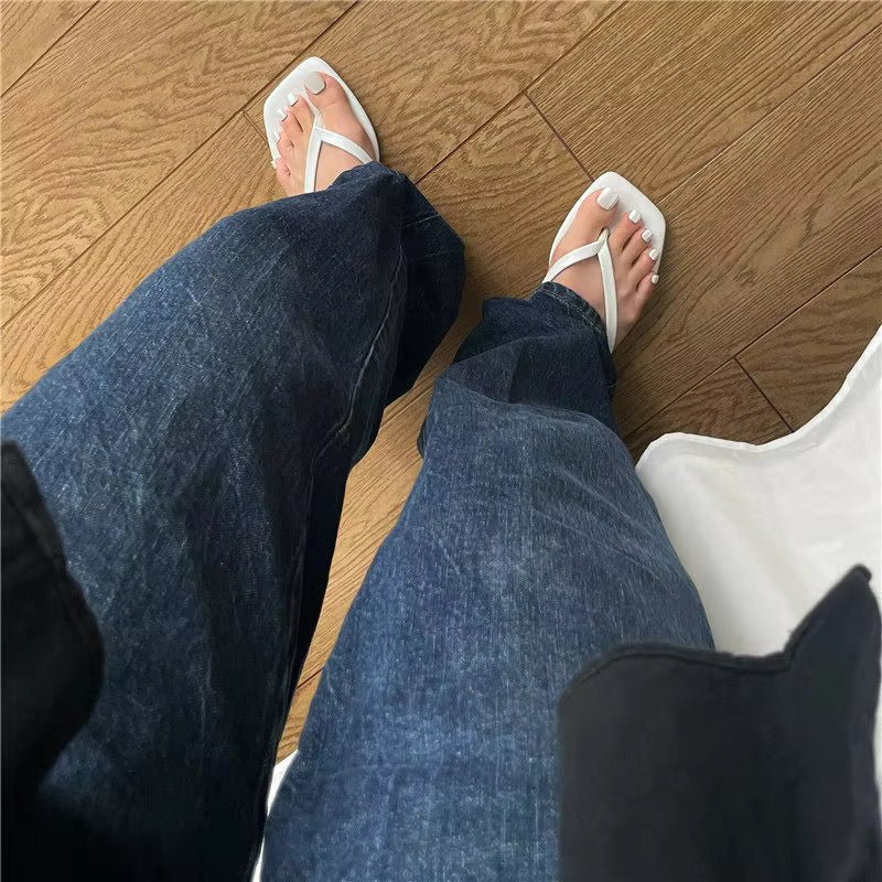 Fiona strandsandal med firkantet snude