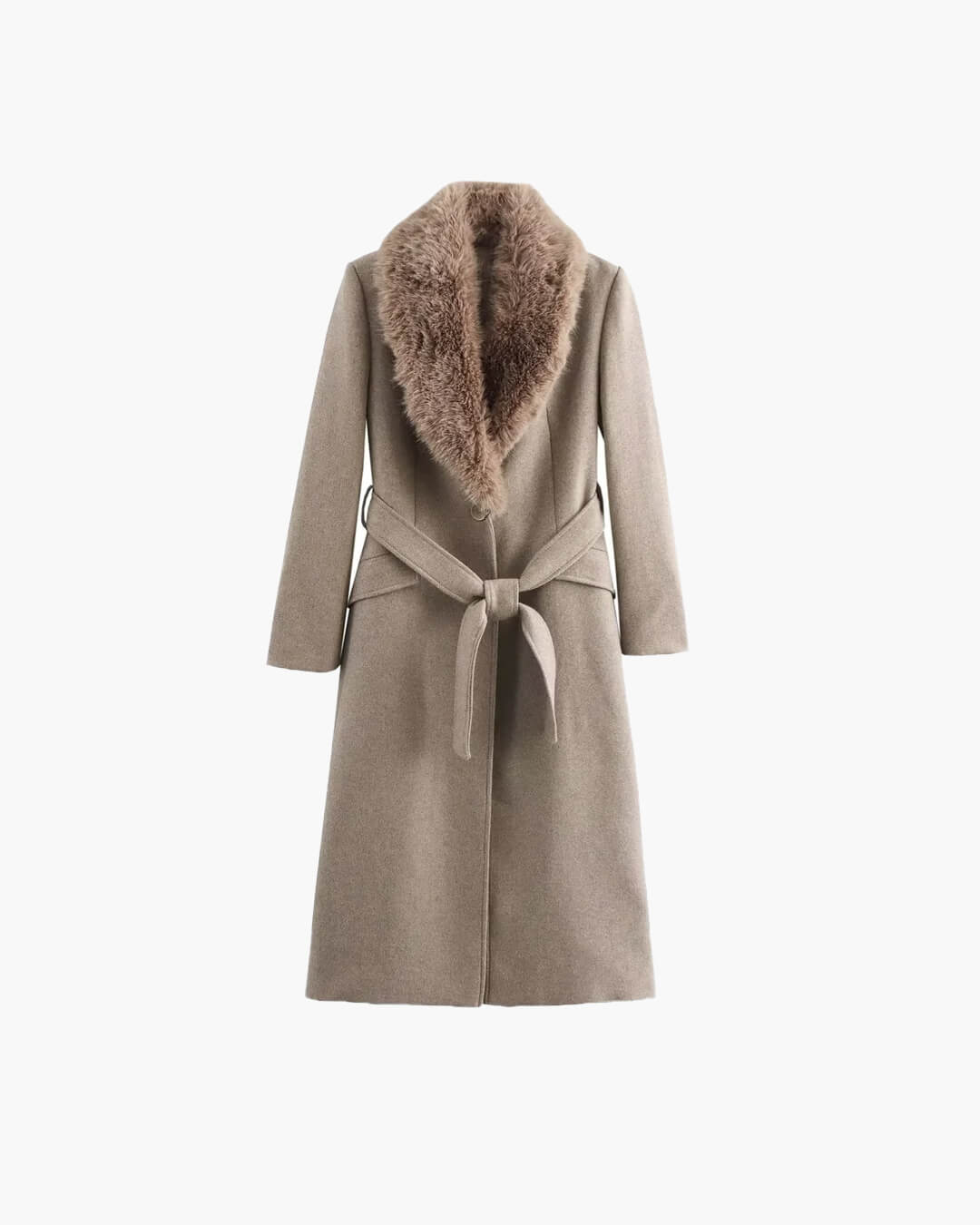 Flora Faux Fur Collar Maxi Coat