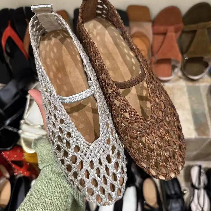 Zapatos planos tejidos calados Francesca