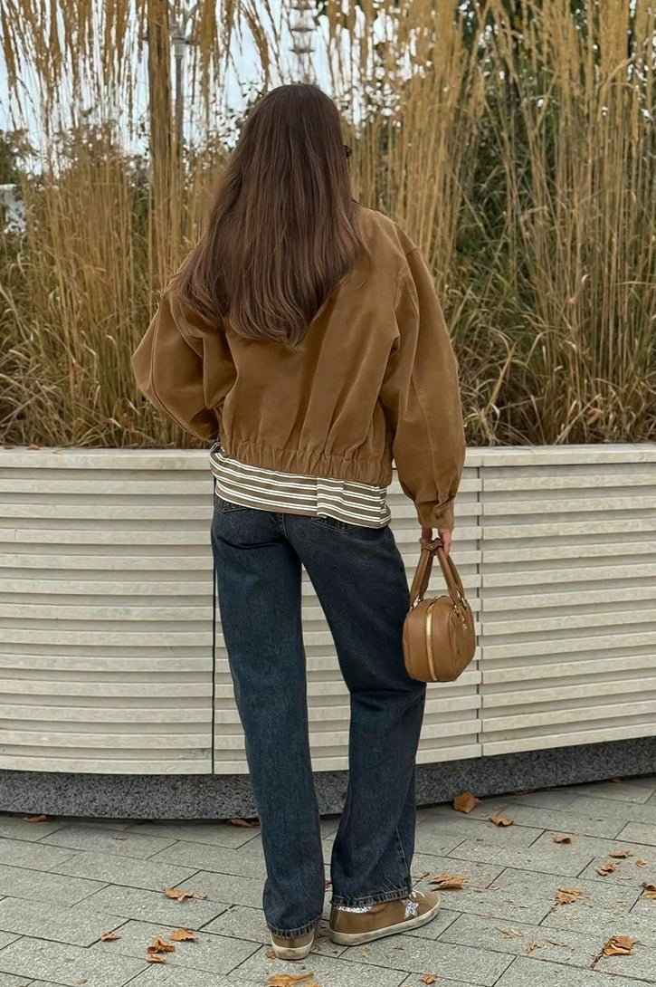 Veste décontractée Genoveva en daim à fermeture zippée