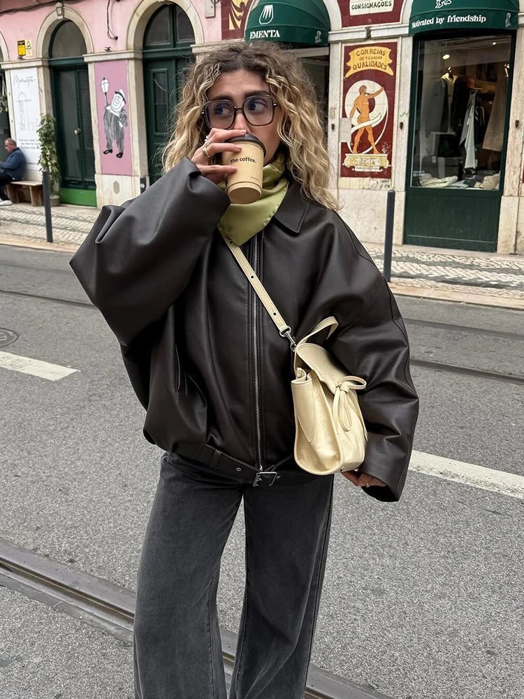 Georgia jacka i veganskt läder