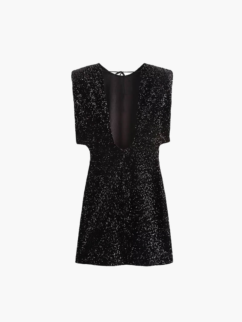 Vestido curto com brilhantes Gillian