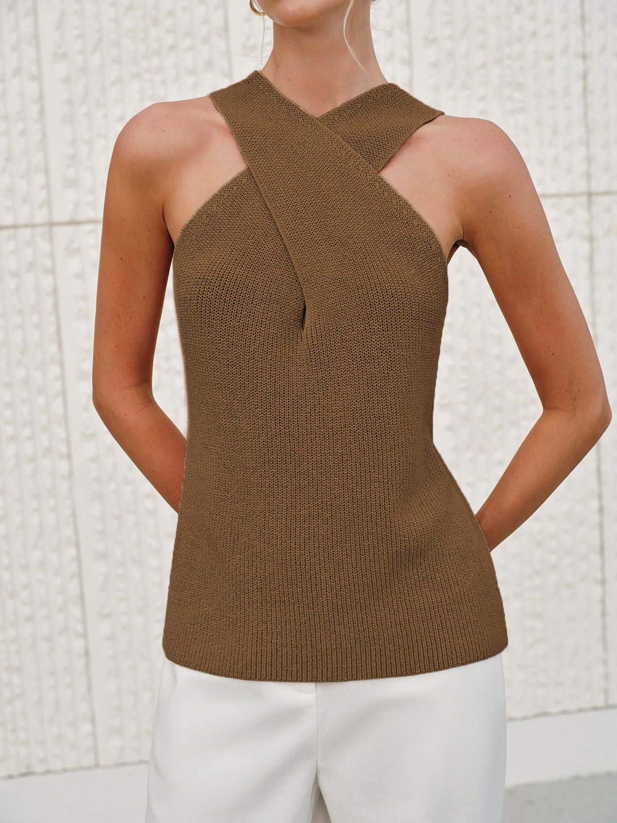 Ginny Halter Cross-Over Tank Top