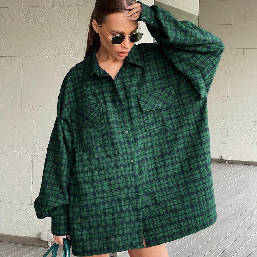 Kasia oversized ternet skjorte