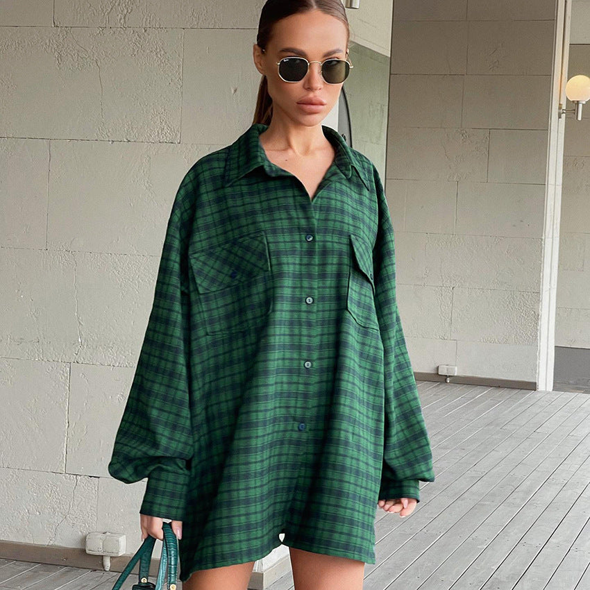 Kasia oversized ternet skjorte
