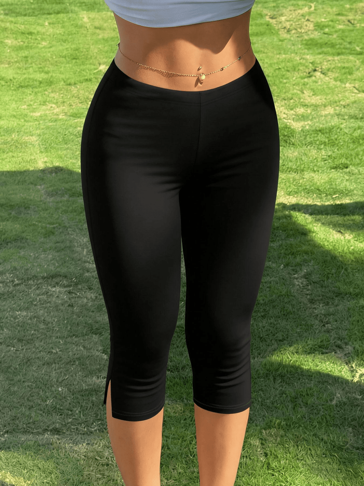 Legging corsaire Halia à ourlet fendu