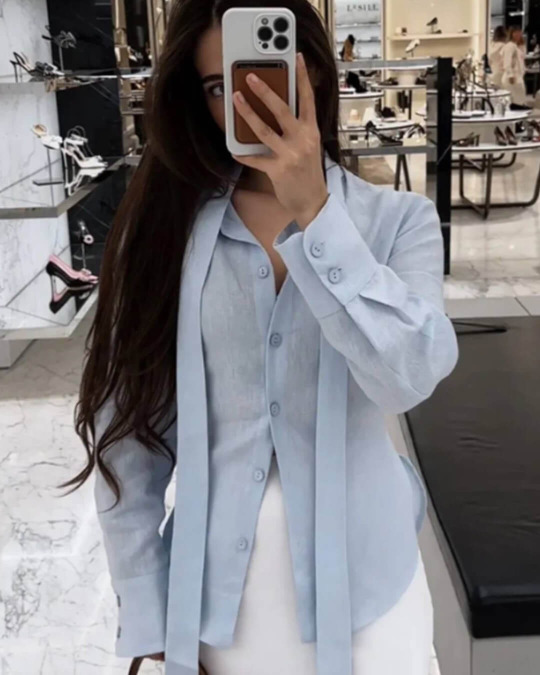 Harper Back-Tie Long Sleeve Blouse