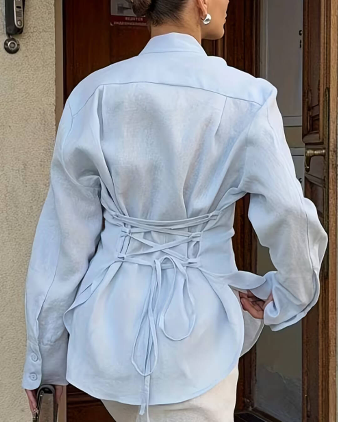 Harper Back-Tie Long Sleeve Blouse