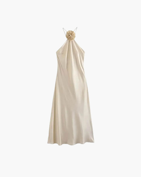 Harper Satin Halter Maxi Dress
