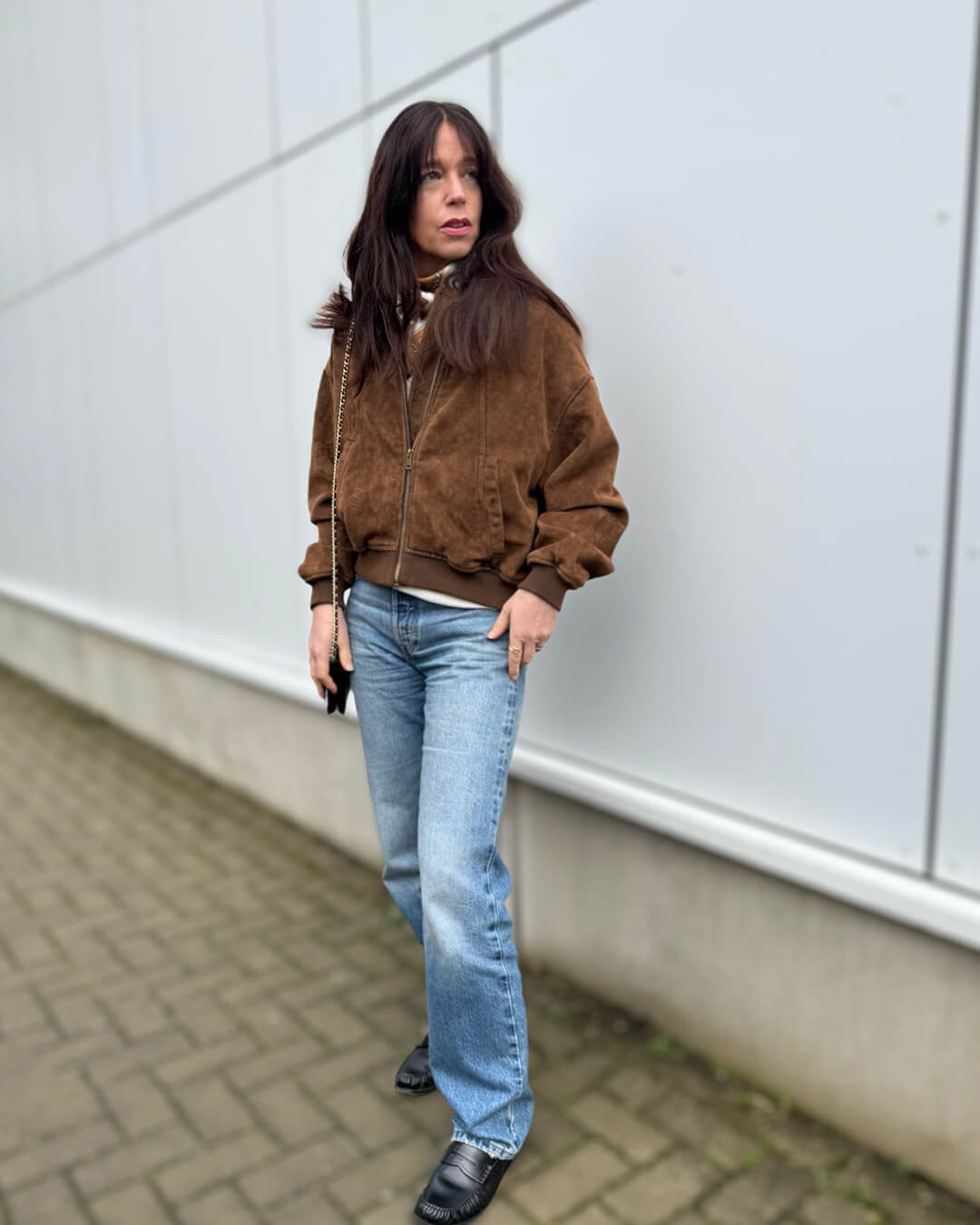 Heather jas van imitatie suède