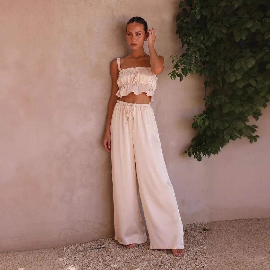 Conjunto con volantes y pierna ancha Helen