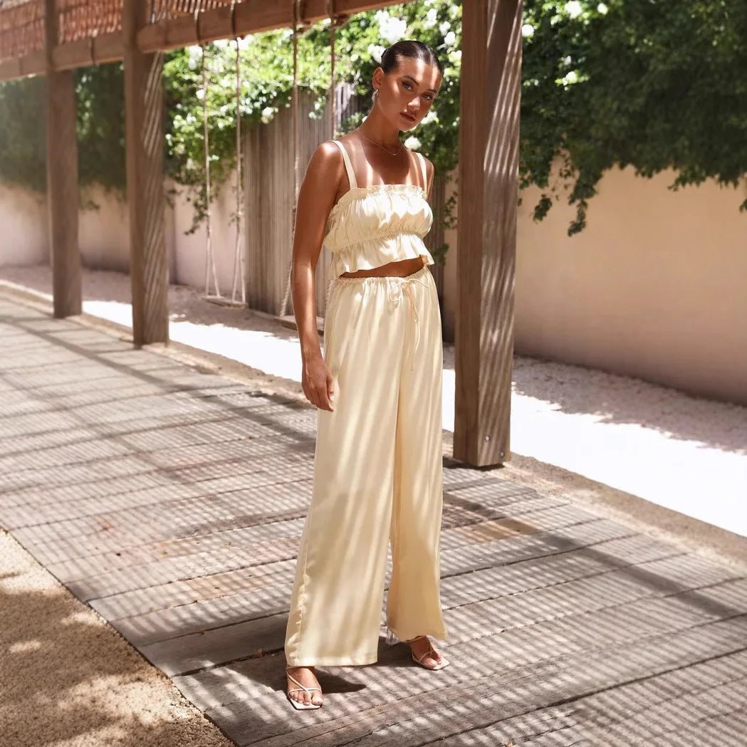 Conjunto con volantes y pierna ancha Helen