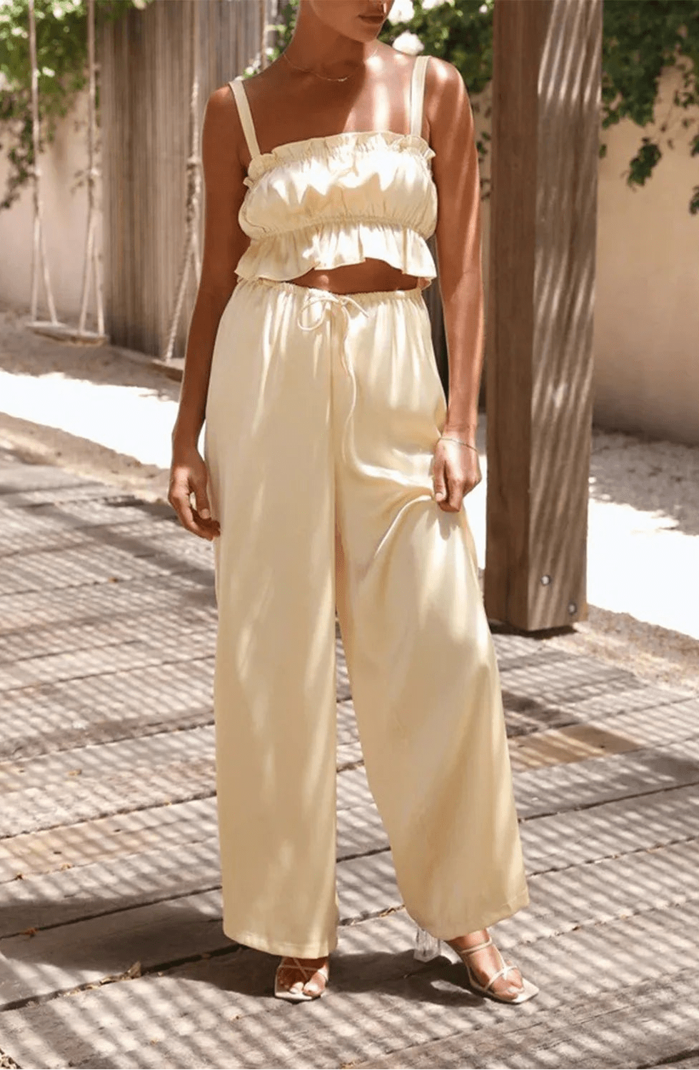 Conjunto con volantes y pierna ancha Helen