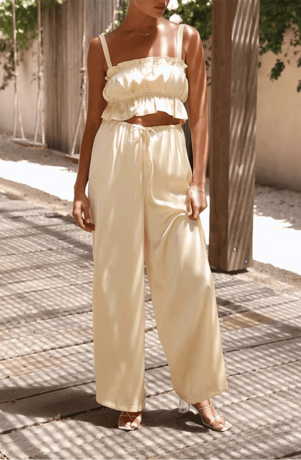 Helen Wide Leg Ruffle Set