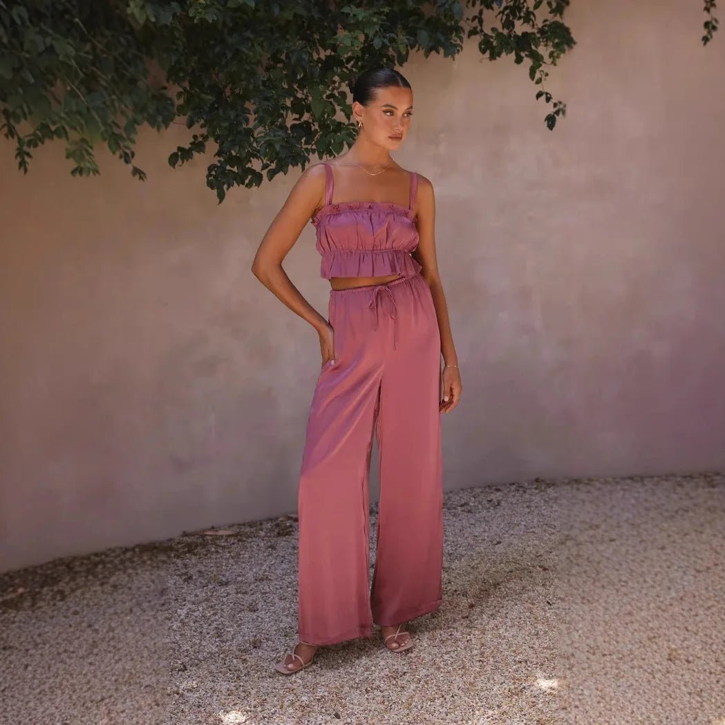 Conjunto con volantes y pierna ancha Helen