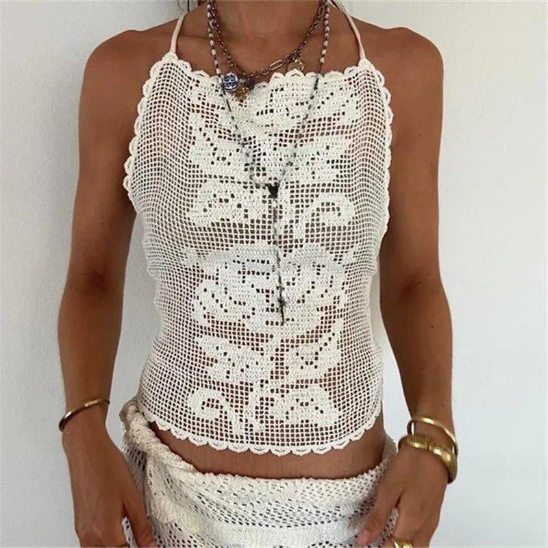 Indigo Bohemian Häkel-Cami-Top