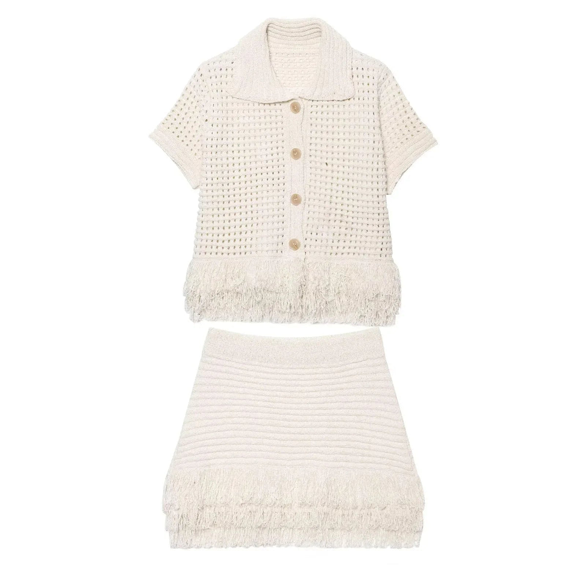 Ioanna Knit Tassel Skirt Set