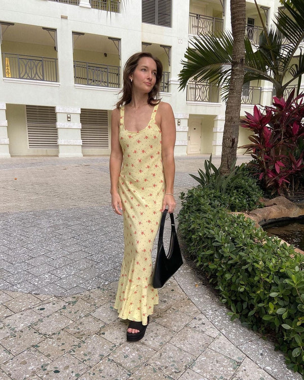 Iris Flared Ruffle Floral Dress