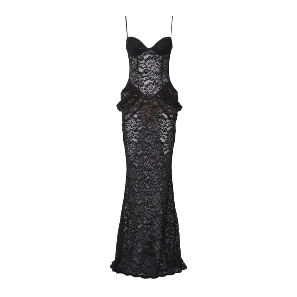 Isabella kanten maxijurk met corset