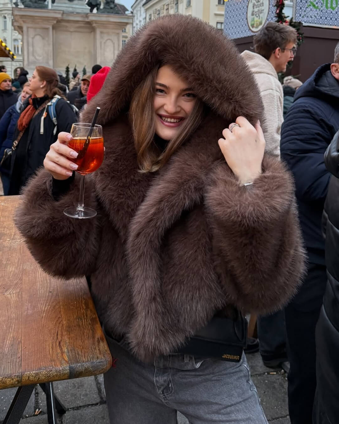 Ivy Faux Fur Hooded Short Coat