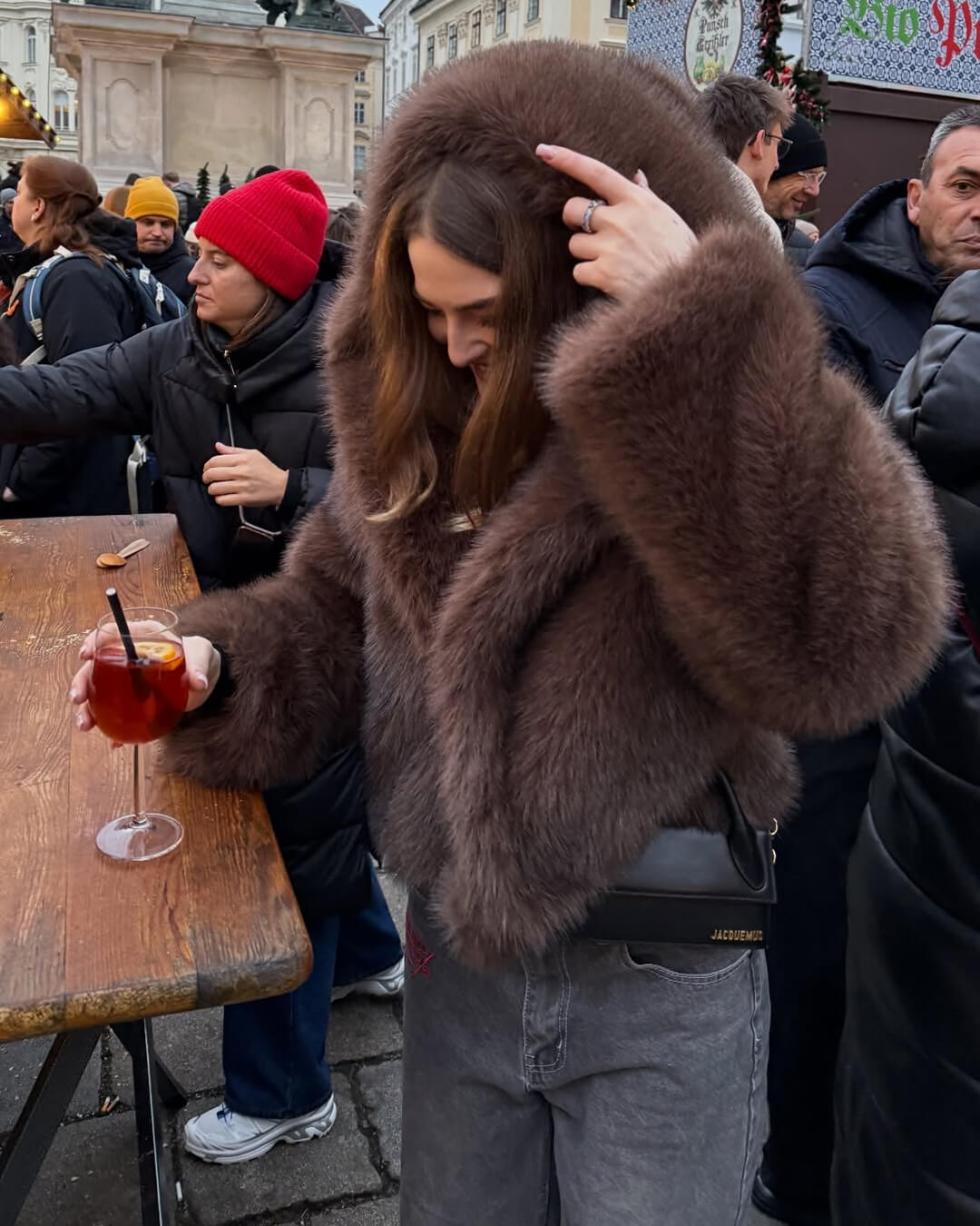 Ivy Faux Fur Hooded Short Coat