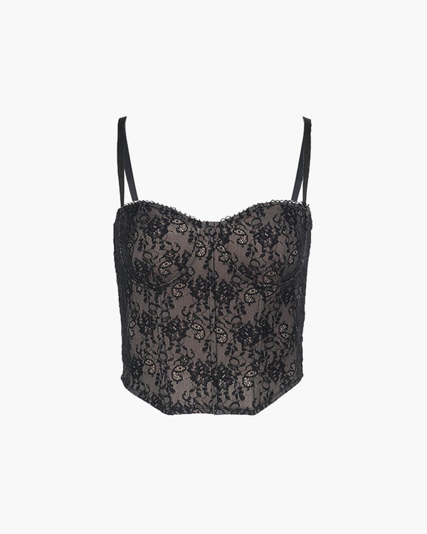 Iza kanten camisoltop in korsetstijl