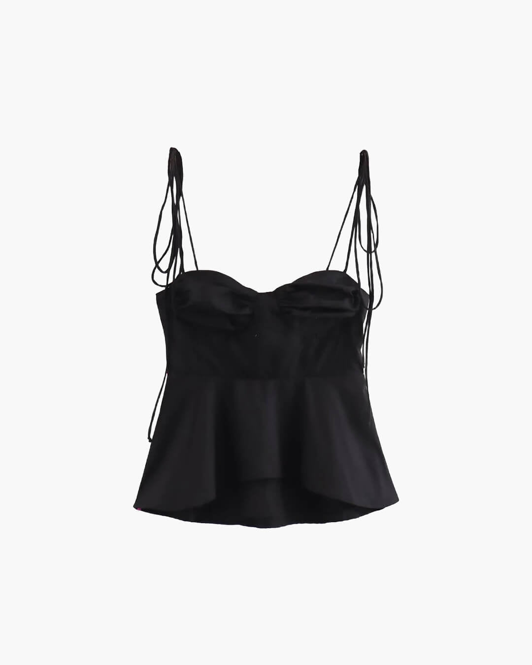 Jada korsettopp med peplum og camisole-stropper
