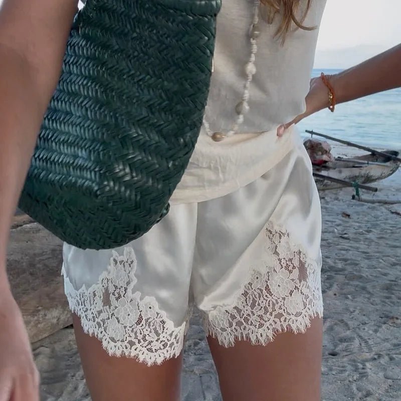 Janice satinkortbyxor med spets