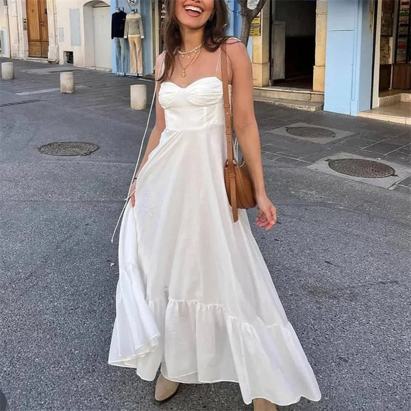 Vestido midi Jasmine fluido com folhos em camadas