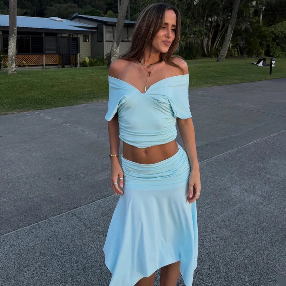 Jenna schulterfreies Top- und Rock-Set