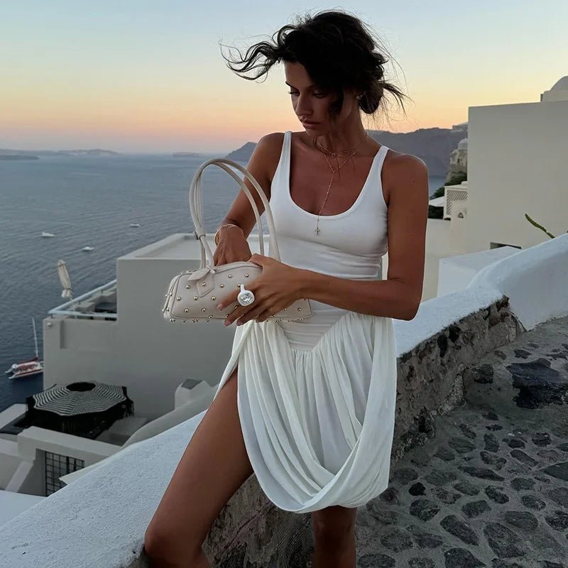 Jennifer ärmelloses drapiertes Minikleid